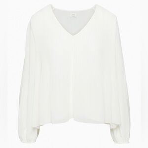 Aritzia Wilfred daydreamer pleated white blouse